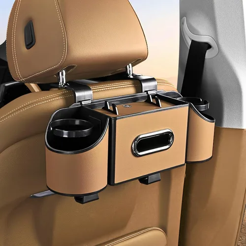 Miniatura 11 de Organizador de asiento trasero de automóvil, 4 en 1, caja de almacenamiento multifuncional para asiento trasero de automóvil con soporte para vasos