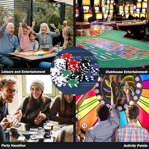 Miniatura 6 de 600 piezas de fichas de póquer de casino para juego de blackjack, juego de fichas de póquer de 11.5 gramos para kit de póquer de casino Texas 7