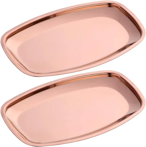 Miniatura 11 de Buyer star Bandeja ovalada de acero inoxidable de 9 pulgadas, bandeja de almacenamiento, bandeja de almacenamiento, plato de platos, cosméticos