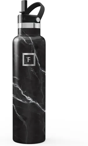 Miniatura 15 de IRON °FLASK Botellas de agua de campamento/senderismo, 3 tapas (estrecha con popote), sin fugas, aisladas al vacío, acero inoxidable de doble pared