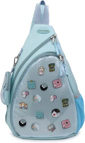 Bolsa Oxford Ita Kawaii con Pin de visualización, mochila de pecho, mochila de un solo hombro, mochila deportiva, mochila para senderismo, mochila