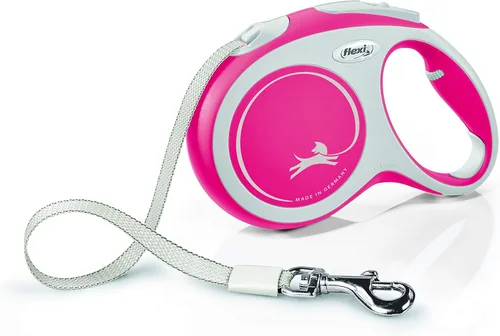 Flexi Nueva cinta de confort gris y rojo grande 16.4 ft retráctil perro correa para perros de hasta 132.3 lbs/132 libras