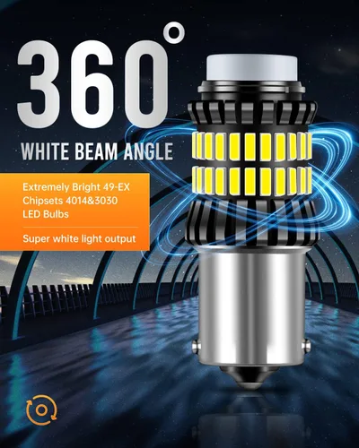 Miniatura 4 de Bombilla LED 1156, luces LED de marcha atrás, 300% más brillante, xenón blanco, 1340 lúmenes, superbrillante, BA15S 1003 1141 P21W 7506, repuesto