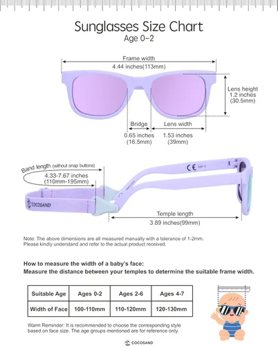 Miniatura 5 de COCOSAND Flexible Baby Sunglasses with Strap Polarized UV Protection for Toddler Infant Newborn Boy Girl Age 0-24 Months
