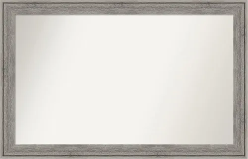 Miniatura 333 de Amanti Art Espejo de pared personalizado no biselado (24.5 x 24.5 pulgadas), marco gris marrón alta, varios tamaños personalizados, espejo de baño