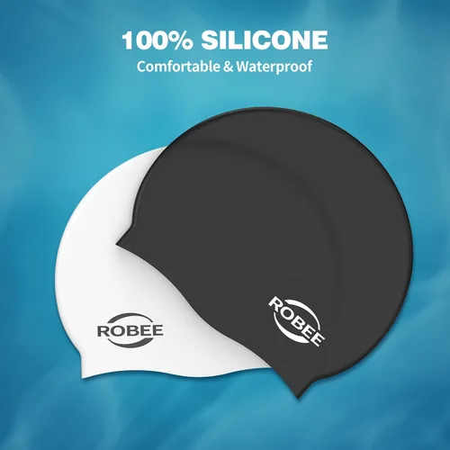Miniatura 6 de Robee Gafas de natación, gafas de natación polarizadas para adultos, para hombres, mujeres y jóvenes, gafas de piscina de agua Azul Hawaii + Gorra