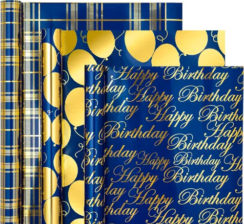 Miniatura 25 de WRAPAHOLIC - Papel de regalo para baby shower con diseño de oso - Rollo mini - 3 rollos - 17 pulgadas x 120 pulgadas - Papel de regalo con lazo