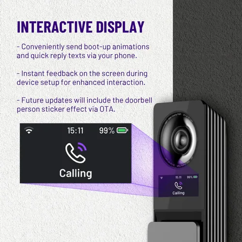 Miniatura 5 de HAVION Cámara de timbre de video inalámbrica D1 - por NIU Inno., incluye timbre, cámaras duales, 5MP 3K QHD, pantalla de 2 pulgadas, eMMC de 32 GB