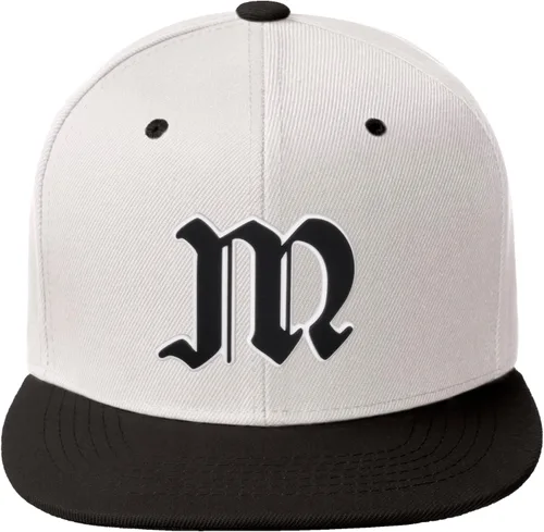 Miniatura 1555 de Daxton Gorra clásica con visera de billete plano con letras del alfabeto inglés antiguo de la A a la Z