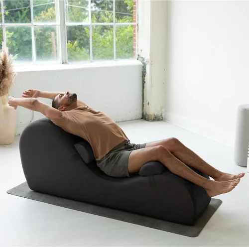 Miniatura 7 de Avana Chakra Yoga Chaise - 2 reposacabezas ajustables y asas con correas ajustables, micro terciopelo/microbucle, negro y gris
