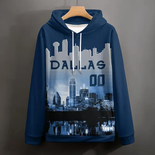 Miniatura 41 de Custom Football Hoodies City Night Skyline Personalized Sweatshirt Name Number Fan Gift Pullover for Men Women Youth