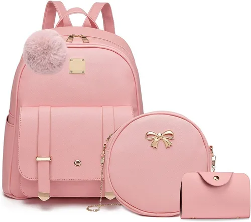 Miniatura 14 de MACCINELO Linda mochila de cuero para mujer, mochila pequeña con lazo para regalo de niñas, bolsa de hombro para mujer, 3