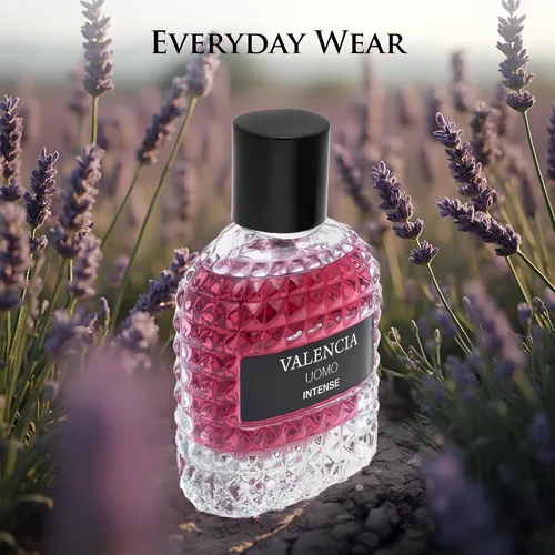 Miniatura 4 de Valencia UOMO Intense for Men Eau De Parfum - Fragancia Amber Fougere Notas superiores de vainilla Bourbon tono medio de Lavandin Crea aroma picante