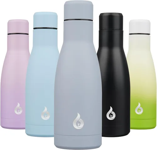 Miniatura 17 de BJPKPK Botella de Agua Aislada 17oz Botellas de Agua de Acero Inoxidable Apta para Lavavajillas Metal Térmica Mantiene Frío y Caliente, Gris Niebla
