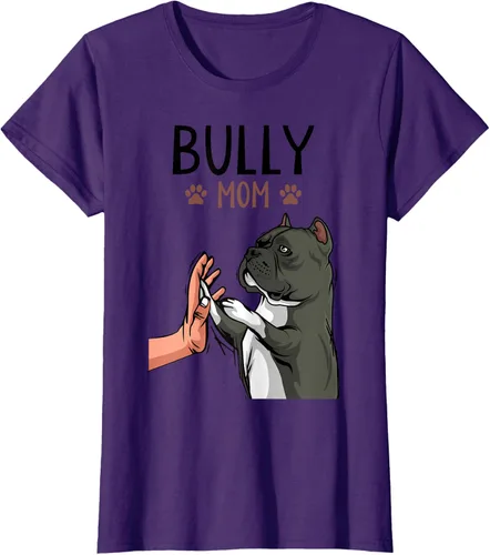 Miniatura 11 de American Bully Mom Cute Dog Mama Camiseta divertida para mujer, Blanco, S