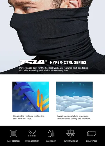Miniatura 4 de TSLA - Paquete de 1 o 3 camisetas de compresión para hombre de manga larga con SPF 50+, camiseta de entrenamiento, deportiva, de protección