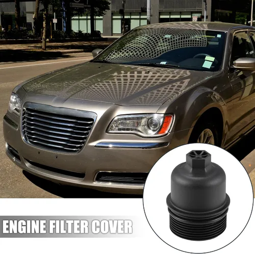 Miniatura 2 de X AUTOHAUX Cubierta negra del casquillo del filtro del motor del aceite del coche para Chrysler para Dodge para Jeep para Ram 68191350AA
