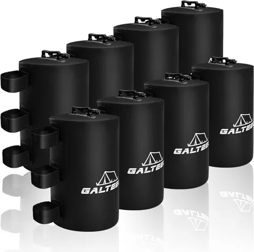 Bolsa de pesas de agua para toldo, 176 libras, juego de 8 pesos para patas de toldo para toldos, toldos, tienda de campaña, cenador, negro, 10 l/PC
