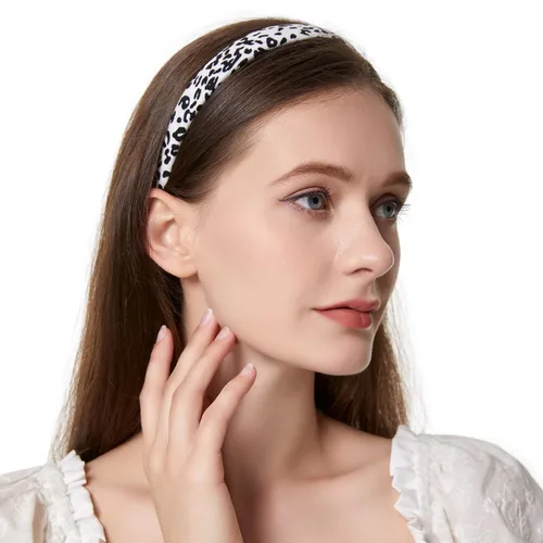 Miniatura 4 de Cuizhiyu Diademas con estampado de leopardo para mujeres y niñas, diadema de 0.8 in de ancho, diadema de poliuretano sólido, accesorios