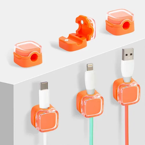 Miniatura 8 de Clips magnéticos para cables, paquete de 6 soportes adhesivos para cables, organizador de cables de carga USB, soporte de almacenamiento