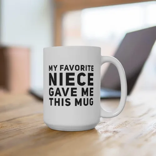 Miniatura 5 de Panvola Mi Sobrina Favorita Me Dio Esta Taza, Taza Divertida para Tíos y Tías, Regalos de Sobrina Sobrino, Día de las Madres, Día del Padre, Blanco