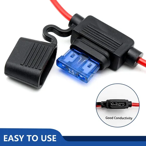 Miniatura 3 de Paquete de 10 portafusibles en línea de 14 AWG - Portafusibles en línea de 12V-DC ATC/ATO de calibre 14 para fusible de cuchilla de 15A