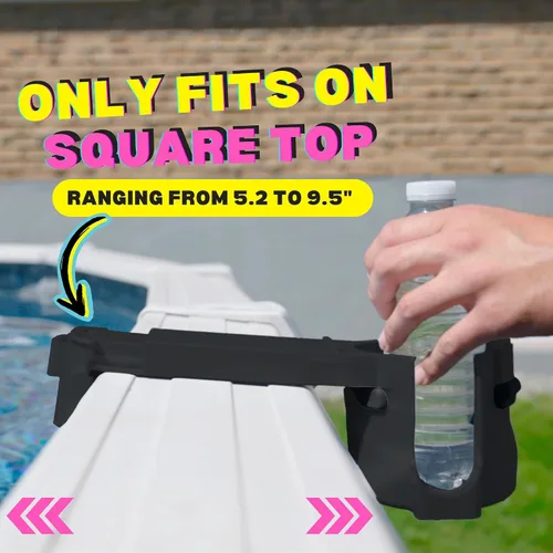 Miniatura 6 de Paquete de 2 portavasos junto a la piscina para piscinas cuadradas sobre el suelo, ajuste ajustable para bordes anchos, agarres de silicona Gris