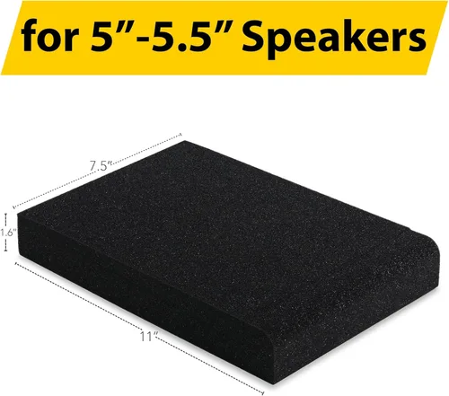 Miniatura 2 de Sound Addicted - Almohadillas de aislamiento para monitor de estudio para monitores de 5 pulgadas, par de dos espuma acústica de alta densidad que