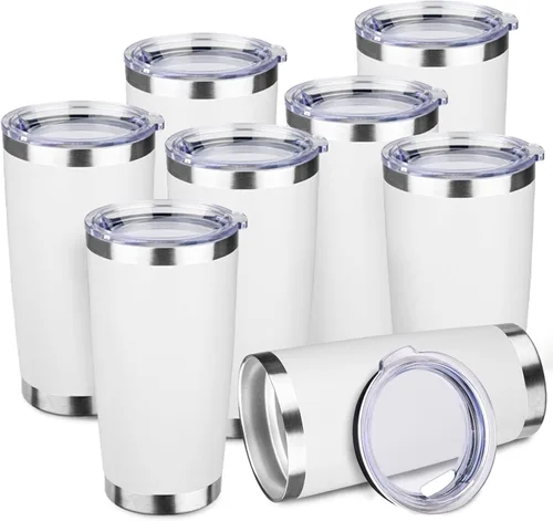 Miniatura 20 de StarSpeed Vaso de 20oz a granel con tapa, acero inoxidable de doble pared aislada al vacío, taza de café con recubrimiento de polvo para bebidas