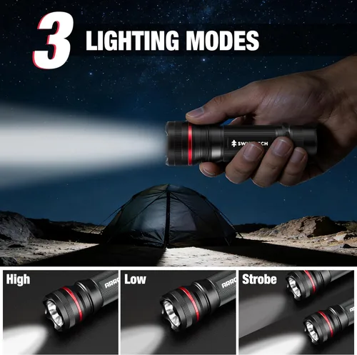 Miniatura 5 de Arrow - Linterna LED de 350 lúmenes, luz de flash brillante con modos alto/bajo/estroboscópico, linternas de mano de tamaño bolsillo
