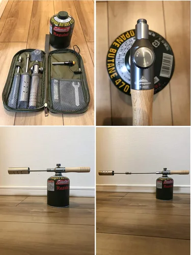 Miniatura 7 de Campingmoon - Antorcha para parrilla de campamento con cabezal de combustible doble, llama ajustable para principiantes de carbón con estuche