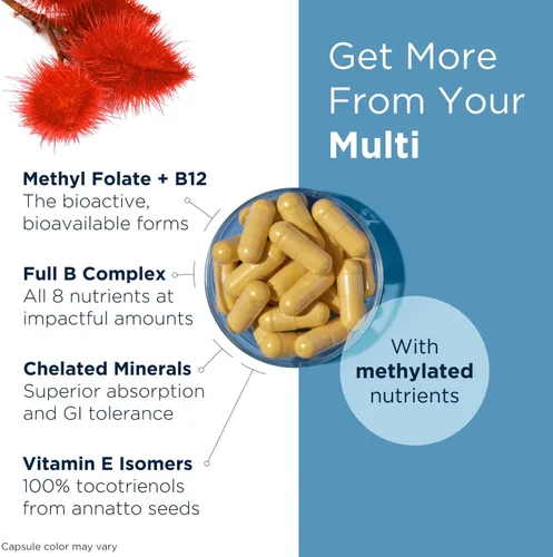 Miniatura 3 de Designs for Health Multivitamínico metilado para mujeres y hombres – Suplemento multimineral dos veces al día y multivitamínico sin hierro + B12
