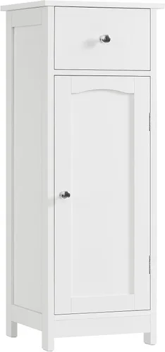 Miniatura 8 de Iwell Armario de baño, armario de almacenamiento de baño con 2 puertas y 3 estantes, 3 alturas disponibles, para sala de estar, entrada, cocina