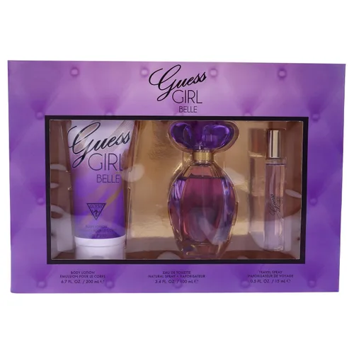 Miniatura 4 de Guess Girl Belle - Set de regalo de 3 piezas de 3.4 onzas EDT en aerosol, spray de viaje EDP de 0.5 onzas, loción corporal de 6.7 onzas