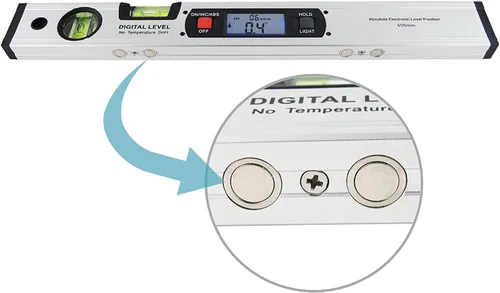 Miniatura 7 de Medidor de ángulo de nivel de alcohol Imán vertical Inclinómetro de 360°, nivel de espíritu, herramienta de regla digital para manitas, medición