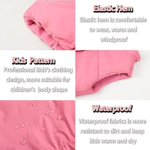 Miniatura 5 de SNOW DREAMS Chaleco acolchado para niñas, chaquetas ligeras sin mangas con capucha para invierno y otoño, abrigo acolchado