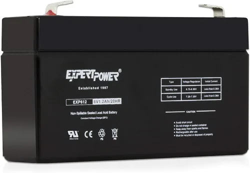 Miniatura 8 de Baterías selladas de ácido de plomo ExpertPower 6v 1.2 Ah, Negro
