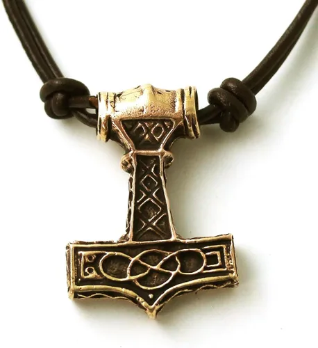 Miniatura 2 de LynnAround Colgante de bronce con cabeza de hacha Thors Hammer Mjolnir