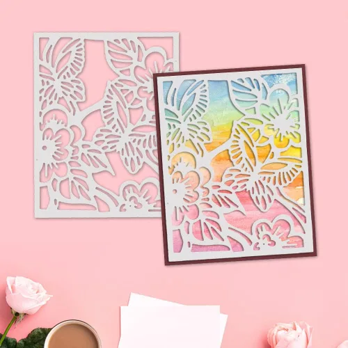 Miniatura 3 de 2 troqueles de hojas de marco para hacer tarjetas, papel de mariposa y flores, para álbumes de recortes en papel de liquidación, manualidades