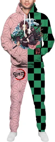 Miniatura 2 de NHPMRW Conjunto de sudadera con capucha y sudadera de anime para hombre y mujer, estampado 3D