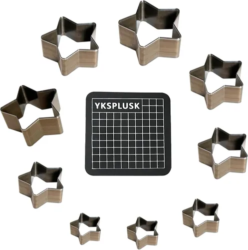 Juego de perforadoras huecas de 9 piezas, 9 tamaños, forma de estrella, matrices de corte para cuero, herramienta de corte para manualidades en