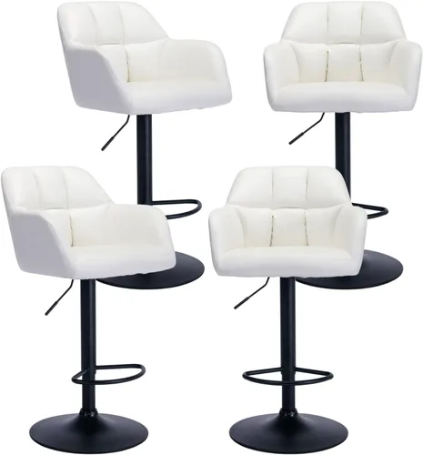 Miniatura 25 de ROCITY Juego de 2 taburetes de bar de terciopelo con respaldo, silla de bar beige para isla de cocina, taburetes de bar modernos con patas de metal