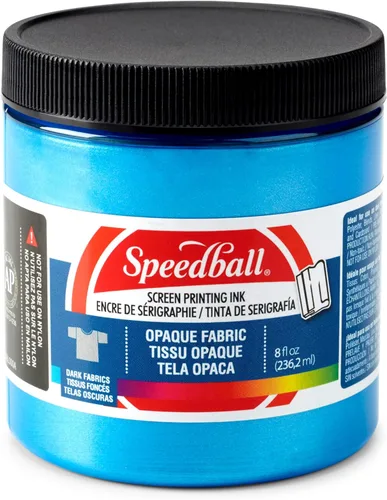 Speedball 004802 Tinta de impresión de pantalla de tela opaca, 8 fl. oz., topacio azul