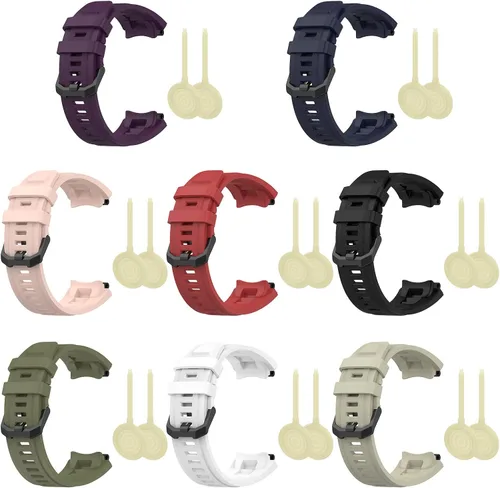 Miniatura 7 de hengkang Compatible con Amazfit T-Rex 2 bandas para mujeres y hombres, correas de reloj de repuesto ajustables de silicona deportiva correas