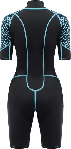 Miniatura 3 de 3mm Shorty Wetsuit for Women - Neoprene Dive Skin Front Back Zip Scuba Diving Suit for Cold Water Snorkeling Surfing Swimming