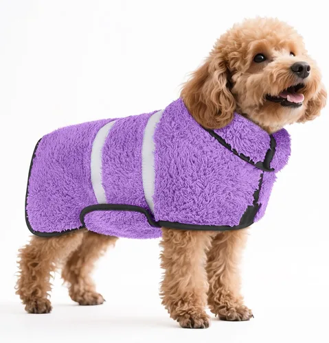 Miniatura 20 de Bienbee Bata de baño para perro, de secado rápido, súper absorbentes, para perros pequeños, medianos y grandes, abrigo de secado para después