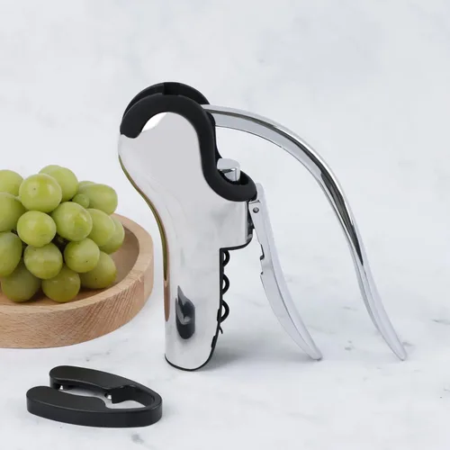 Miniatura 8 de KAYCROWN Abrebotellas de vino de acero inoxidable, sacacorchos de palanca vertical con diseño de cortador de lámina incorporado, sacacorchos de mano