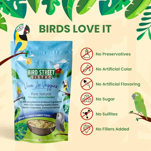 Miniatura 4 de Bird Street Bistro Comida para loros - Comida para periquitos y cacatúas, cocina en 3-15 minutos con granos naturales y saludables, legumbres