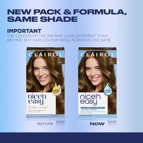Miniatura 3 de Clairol Nice'n Easy Tinte Permanente para el Cabello, 6 Castaño Claro, Paquete de 3 6 marrón claro