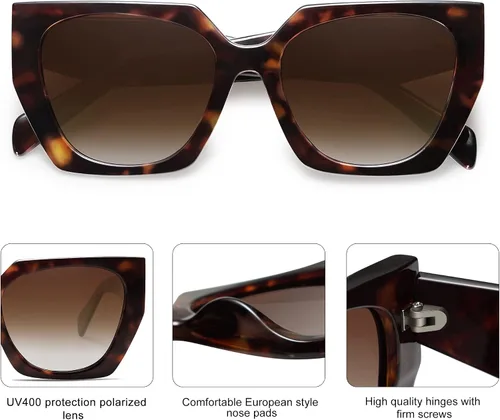 Miniatura 3 de SOJOS Retro Polarized Oversized Sunglasses Womens Big Square Vintage Designer Sunnies SJ2205